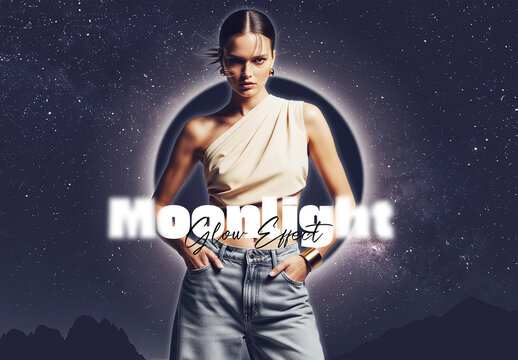 Mysterious Moonlight Glow Fashion  Photo Effect Portrait