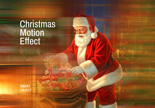 Christmas Santa Speed Motion Blur Photo Effect