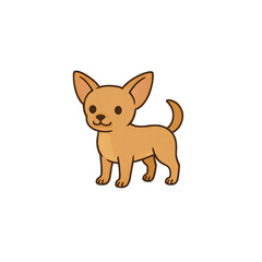 チワワのカラーアイコン、犬、動物、イラスト、素材、背景なし、資料作り