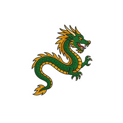 龍のカラーアイコン、動物、イラスト、素材、背景なし、資料作り