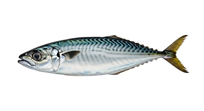 Atlantic Mackerel - A Silver and Blue Fish Isolated on White.