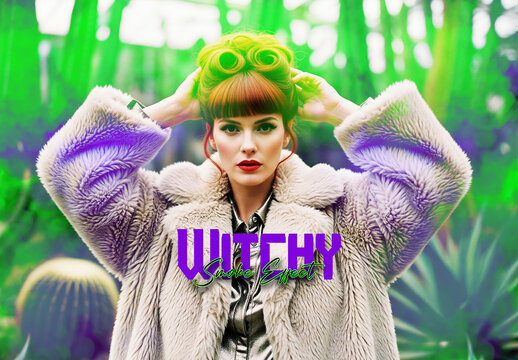 Vibrant Witchy Smoke Photo Effect PSD