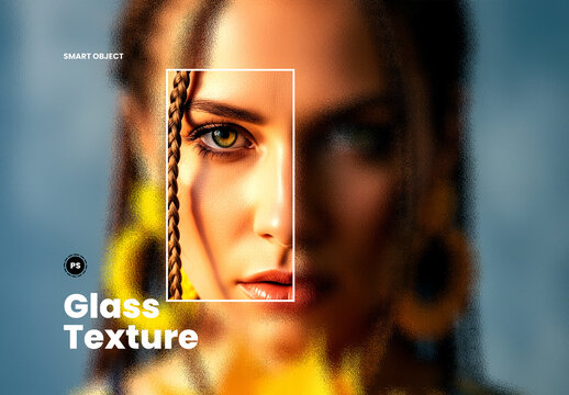 Glass Frosted Blurred Lens Texture Photo Effect Mockup