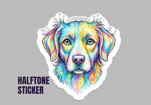 Colorful Halftone Pop Art Sticker Photo Effect