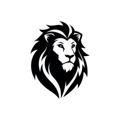 Obraz premium Majestic lion head emblem with fierce eyes and flowing mane