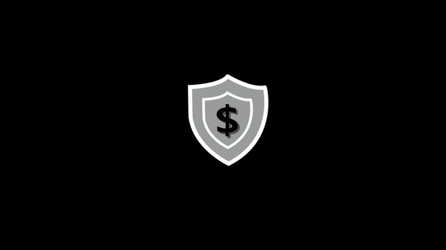 Cryptocurrency symbol glowing on futuristic shield with on dark background showcasing digital security, blockchain technology, and finance protection for ultimate digital shield.