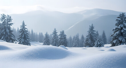 Obraz premium winter space of snow