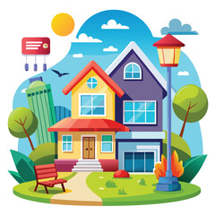 Real estate sale concept illustration, house market investment property vector artwork