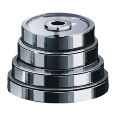 Stacked Metal Olympic Weight Plates for Barbell Lifting in Gym Workout and Bodybuilding Training Session