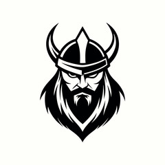 Obraz premium Fierce viking warrior with horned helmet and long beard