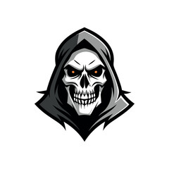 Grim reaper skull with hooded robes