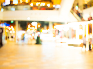 Hall supermarket shelf blur background interior store market corridor big distribution rack...
