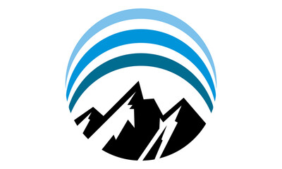 mountain peak icon vector on white background
