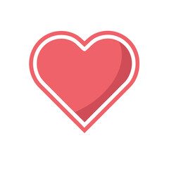 red heart on white background
