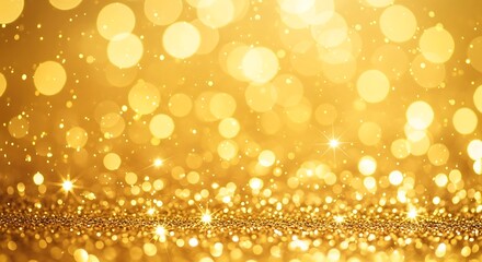 Golden Bokeh Lights Background for Festive Celebrations and Events.