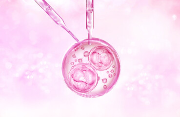 pink bubble and molecule