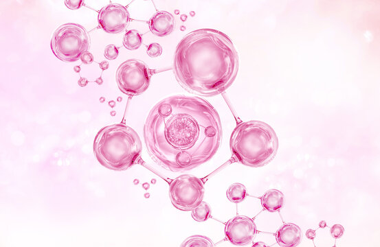 pink bubble and molecule