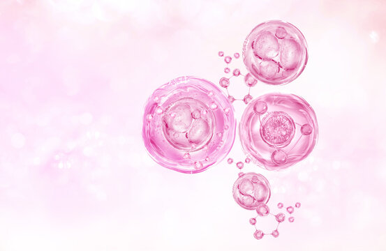 pink bubble and molecule