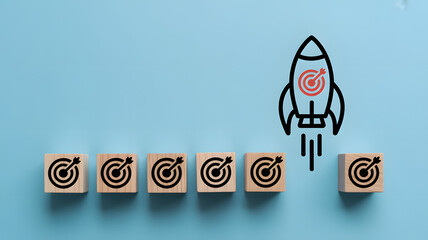 Launch your business to new heights with innovative solutions reaching success, aim high, growth