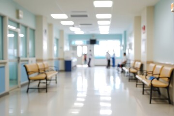 病院またはクリニックの清潔で明るい待合室（ぼかし効果あり）