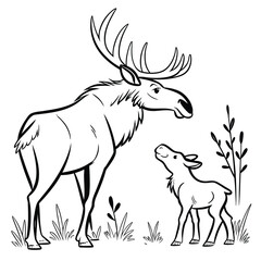 Quiet Forest Friend in Ink