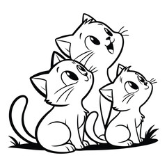 Three Friends in Gentle Lines