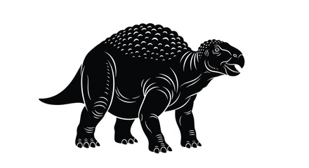 Fototapeta premium An artist's depiction of a robust herbivorous dinosaur with bumpy armor across its back and tail.