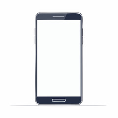 A detailed illustration of a modern smartphone with a blank white screen, isolated on a white background.