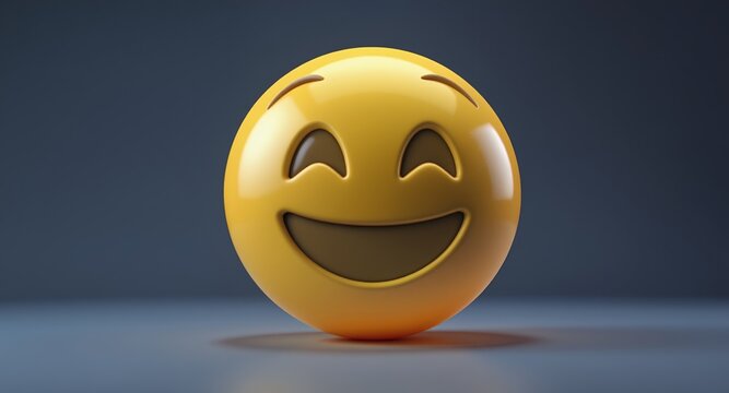 Joyful Smiley Face Icon with Wide Smile