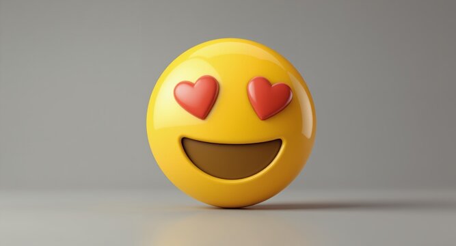 Smiling Emoji with Heart Eyes, Expression of Love and Joy