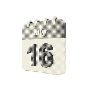 3d calendar halftone style