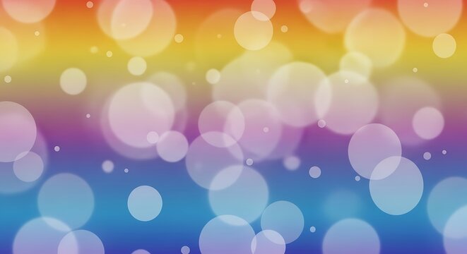 Soft rainbow bokeh lights background with vibrant colors
