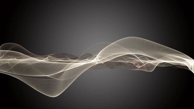 Fantastic video animation with particle wave object in slow motion, 4096x2304 loop 4K