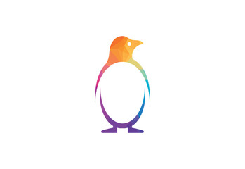 Low Poly with Penguin logo design, Bird logo, Vector Design Concept