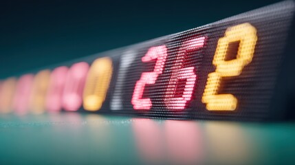 Premium Modern Baseball Night LED Scoreboard Display with Digital Abstract Glow for Sports Marketing, Millennial Fans, and Exciting Game Night Campaigns