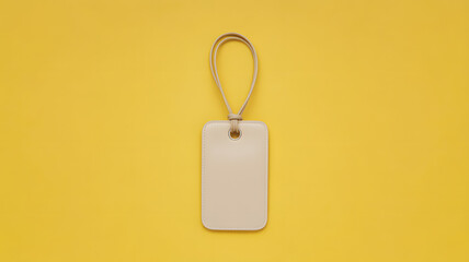 Chic luggage tag mockup for branding, travel, or product labeling needs on vibrant background
