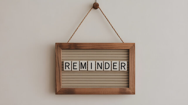 Essential reminder message displayed in a stylish frame, perfect for home or office organization