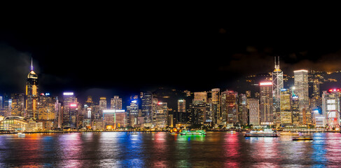 香港　ビクトリアハーバー　夜景
