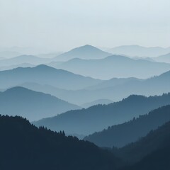 Naklejka premium Misty Mountain Layers