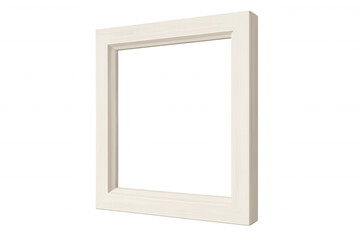 Empty light wooden picture frame, wall decor concept, isolated object on transparent background