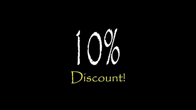 3d letters rotate 10% percent off banner. Pack of Percent Discount Banner 10%,Poster badge. Business design. Motion graphics Technology video material animation. Easy to use Black and white Screen.4k