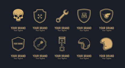 Motorcycle Club Emblem Collection - Vintage Badges and Logos.