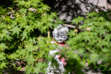 神奈川県大和市・常泉寺の彼岸花と緑に囲まれた境内の風景