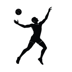 Silhouette of a basketball player jumping to shoot