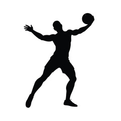 Silhouette of a man throwing a ball male athlete
