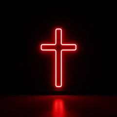 Obraz premium 네온사인 십자가