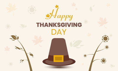 Thanksgiving Day Celebration Banner | Happy Thanksgiving Poster | Autumn Harvest Vector Illustration