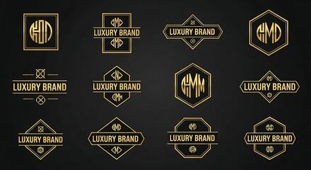Fototapeta premium set of gold labels
