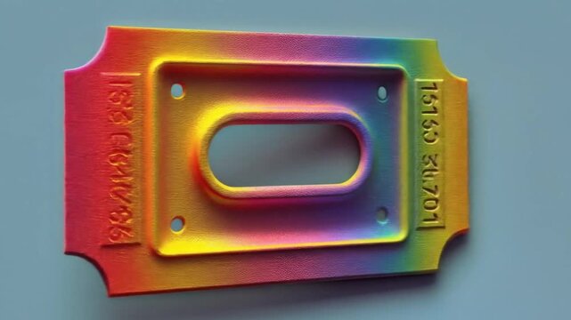 Colorful ticket or coupon floating on a blue background