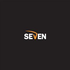 Seven text logo icon design 